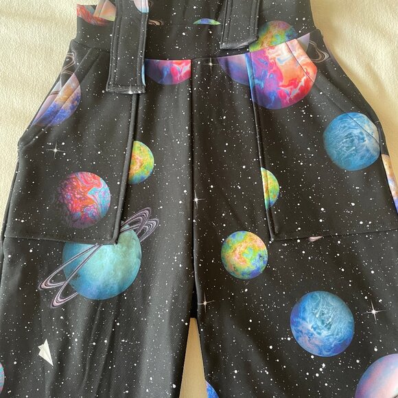 Blackmilk Pants - Blackmilk paper plane Galaxy stretch overalls size XXS